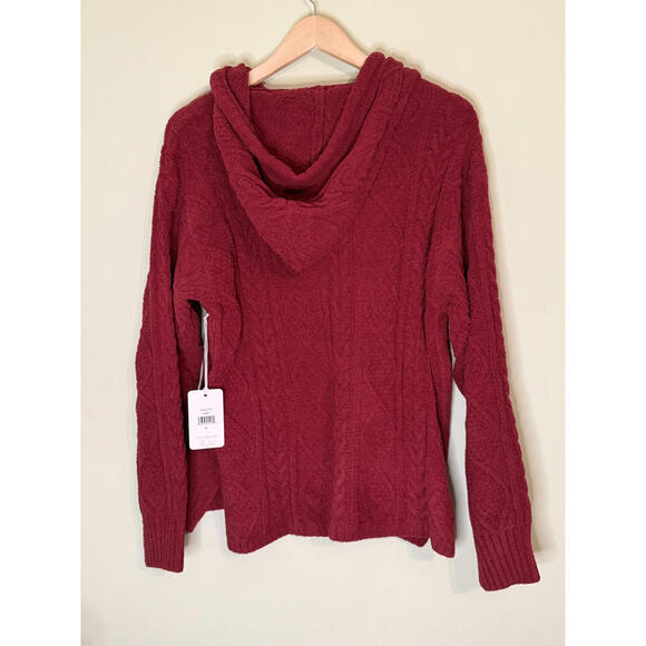 NWT! PJ Salvage Cozy Cable Knit Chenille Hoodie Size Medium - Picture 6 of 7